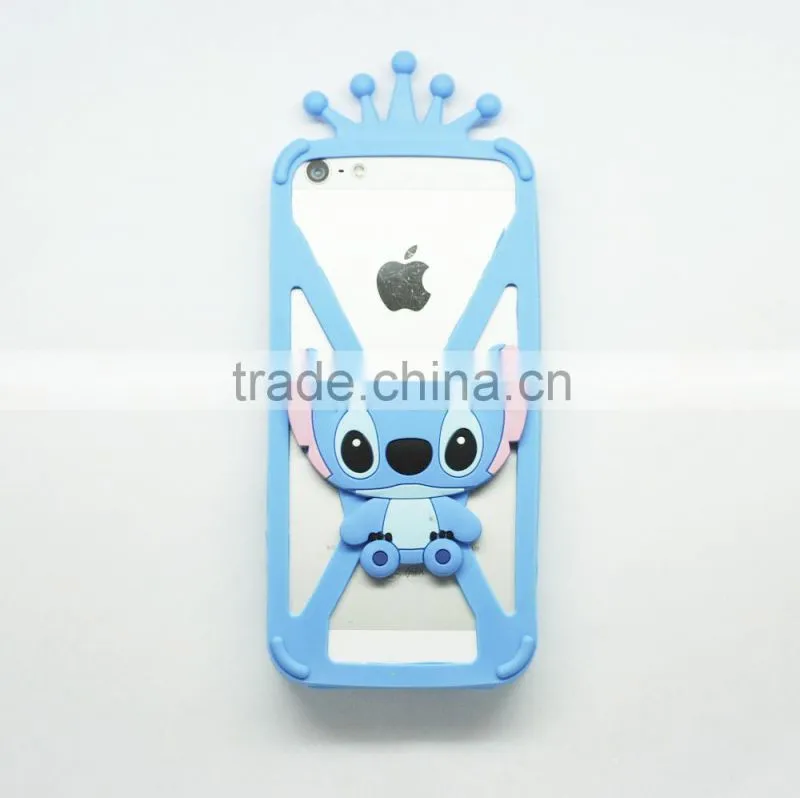 2015 new design cute 3D rubber cartoon silica phone case cover