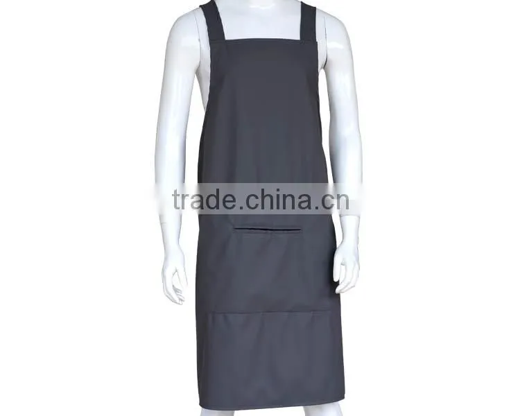 Sexy design black PU kitchen waist pocket waterproof apron
