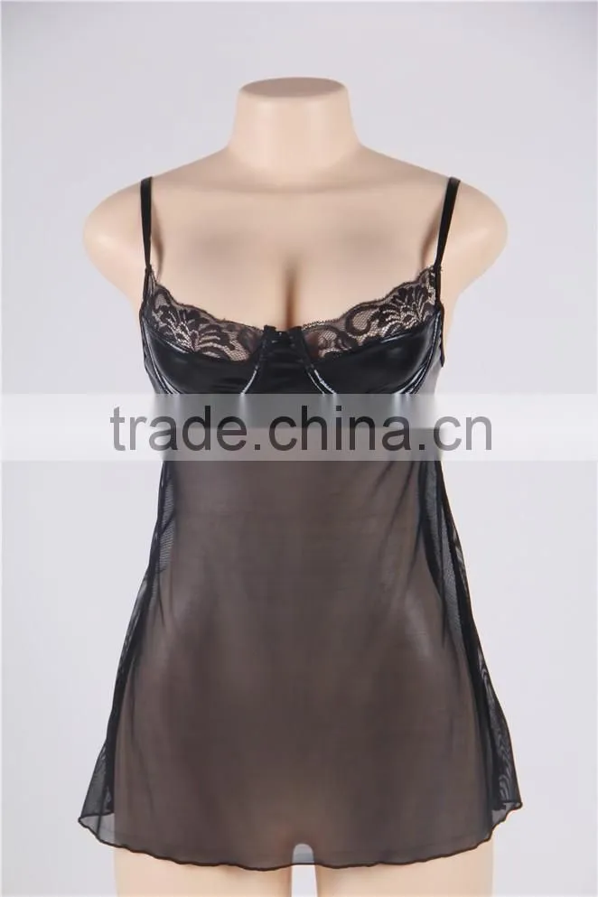 Leather lingerie women plus size underwear