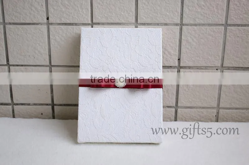 Handmade elegant white lace wedding invitation boxes