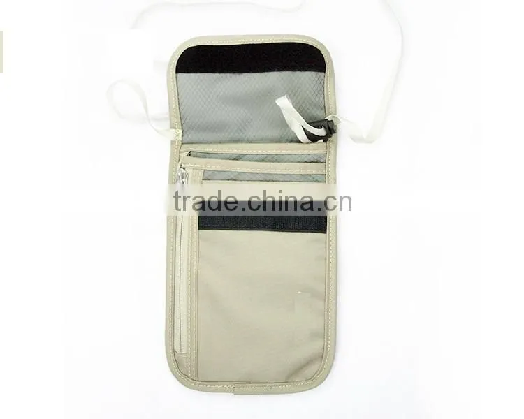 Lady fashion travel rfid neck wallet