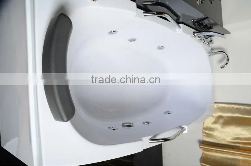 Rectangle Whirlpool Bathtub with Stainless Steel Handrail 1620*830*620mm