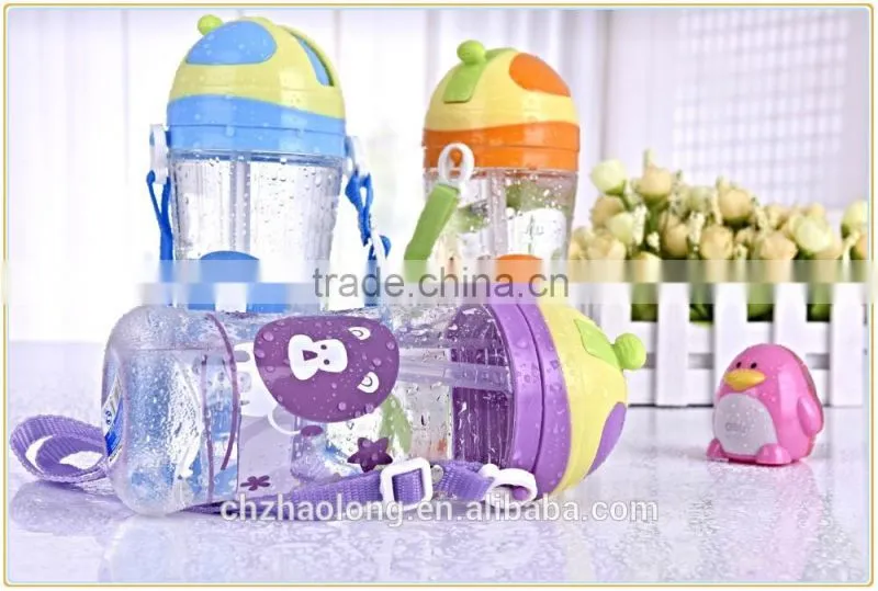 plastic water bottle for kids with straw,good design kids water bottle