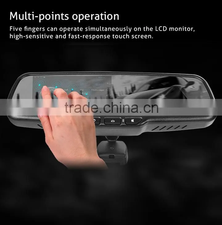 Rearview mirror gps android 5 inch with rear view camera DVR radar detector