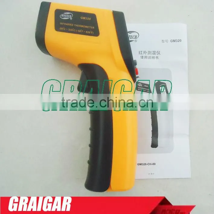 2015 NEW GM320 Non-Contact Laser Gun Infrared Digital IR Thermometer industrial LCD with Back Light 330 Centidegree