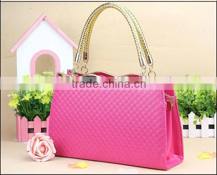 New fashion women PU handbag hard leather handbag