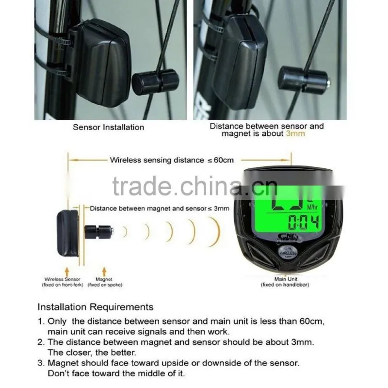 Best sale multi function wireless bicycle computer odometer mechanical bicycle speedometer