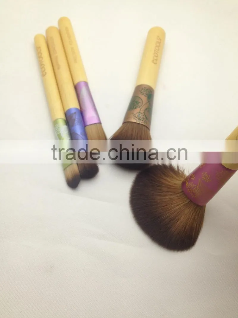 new arrival 5pcs notebook shape natural colors nylon hair& bamboo handle beauty needs makeup brush set