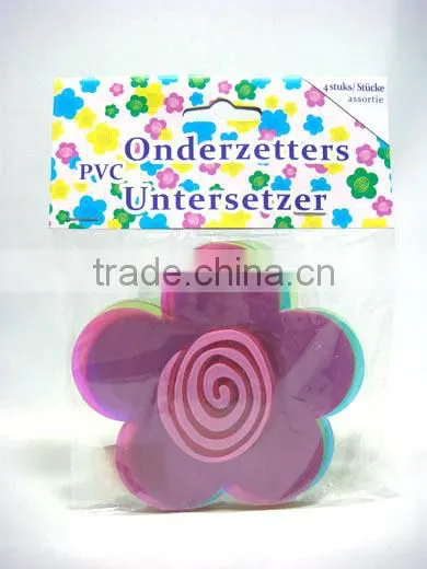 4pcs Wood-like Plastic Coasters For One Dollar Item,kitchenware