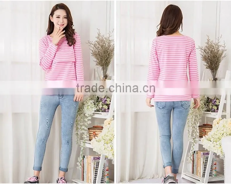 Long sleeves nursing wear breastfeeding Top for pregnant women