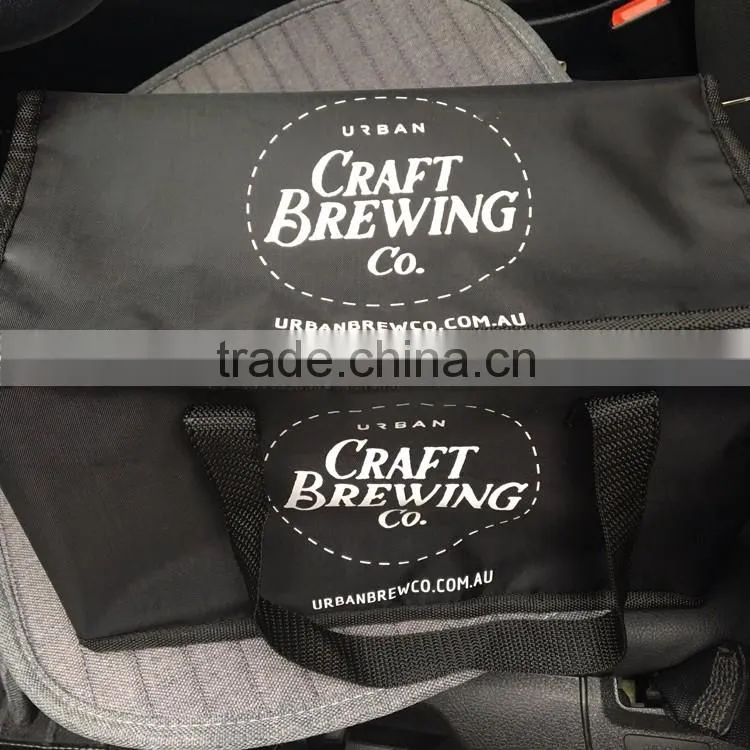 Ice beer can cooler bag for lunch/picnic trolley cooler bag with carrier and zipper