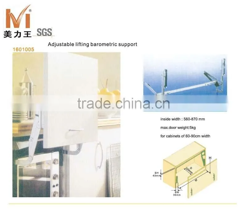 adjustable cabinet support pneumatical cabinet door support up and down