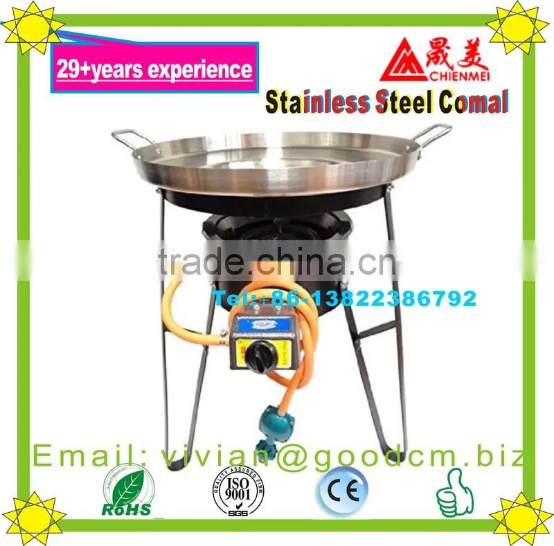 Comal Stainless Steel 22" Acero Inoxidable Concave Outdoors Stir Fry Heavy Duty Comal Para Freir