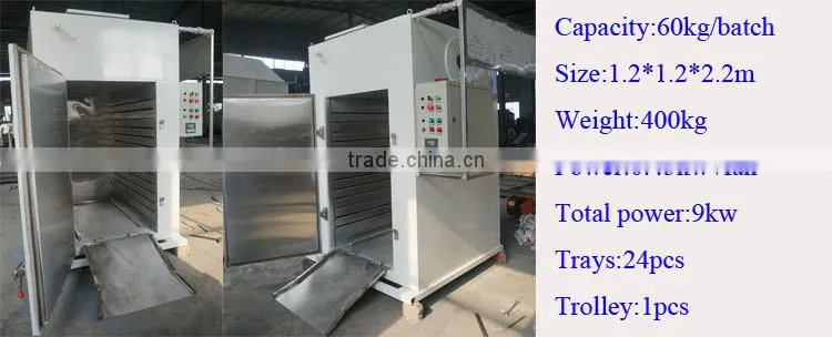 Double doors hot air circulation peanut dryer machine including 48trays