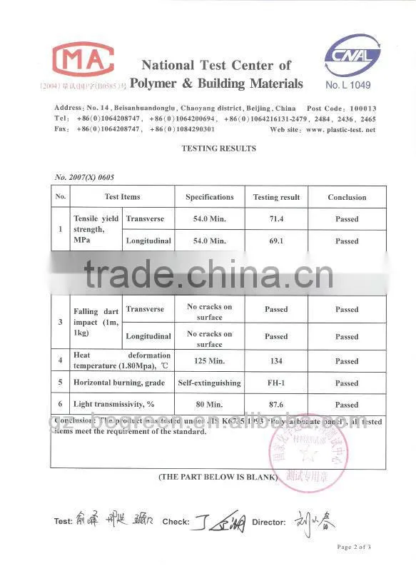 lightweight roofing materials polycarbonate sheet