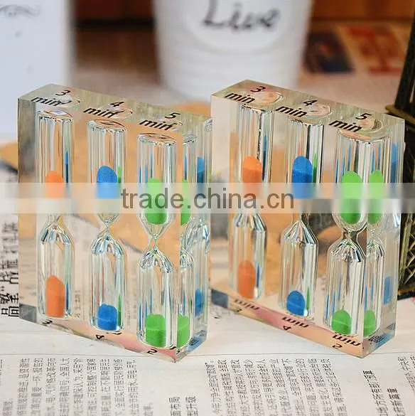 Acrylic glass sand clock crystal 1min 3 min 5min hourglass