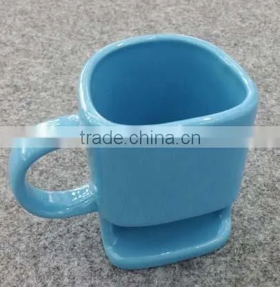 Ceramic Coffee Mug with Cookie Holder