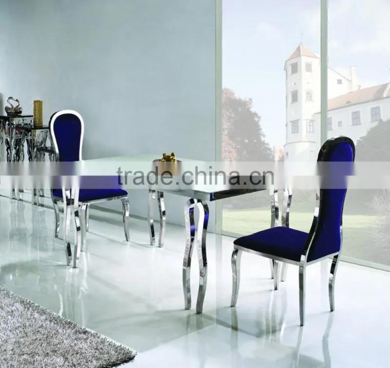 TH287 Stainless steel cheap price glass top dining table