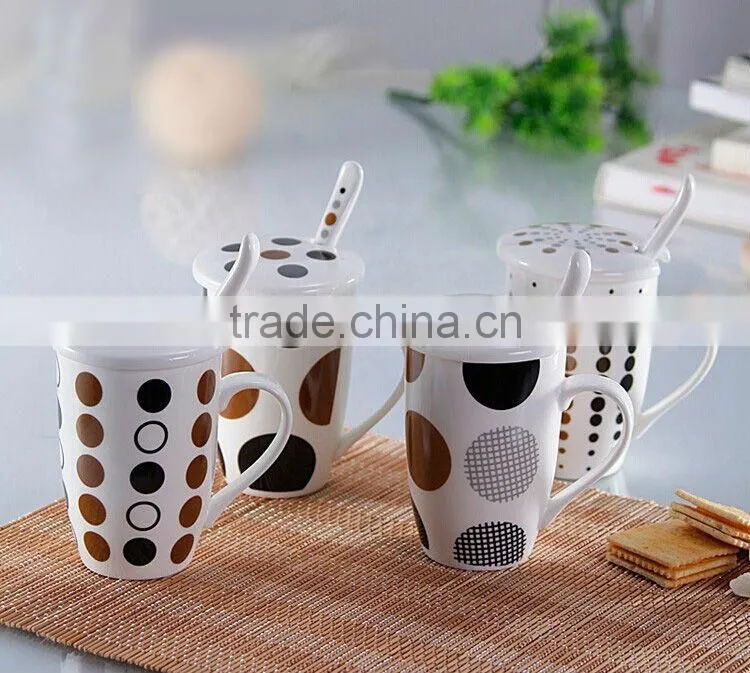 custom print ceramic coffee mug with cap