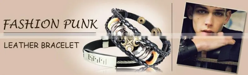 Braided adjustable nautical leather bracelets for women