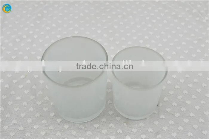 Frosted cylinder Glass Candle Holder