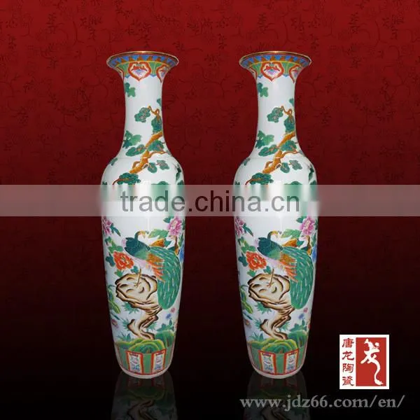 Fancy Chinese ink painting design large floor vases antique vases