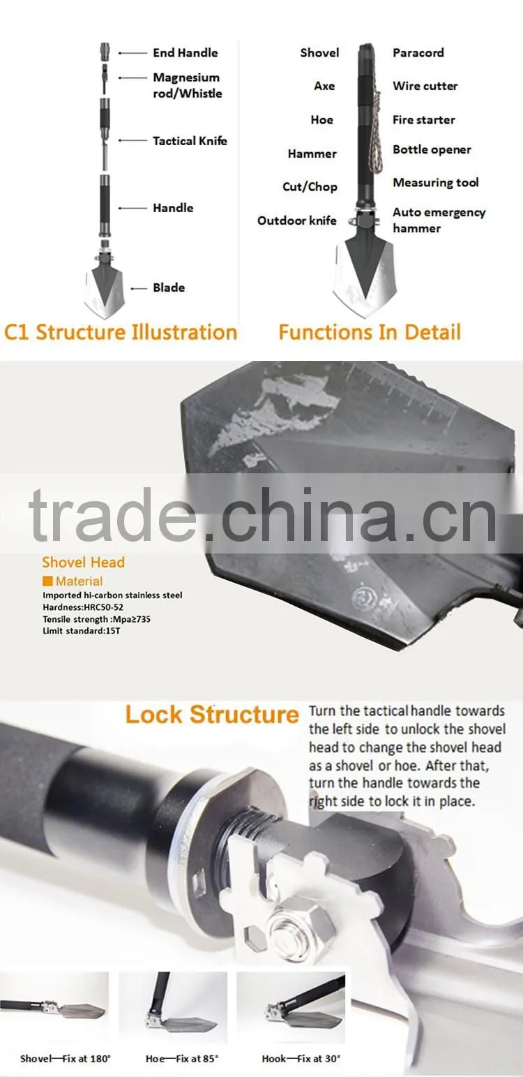 Emergency rescue Hunting Equipment Folding Shovel