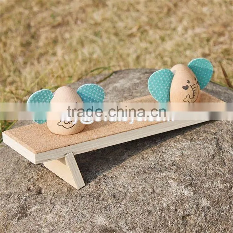 New design cartoon elephant shape animals wooden toys for kids W01B038