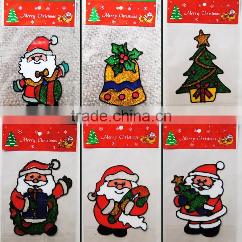 High quality Christmas glass window PVC sticker wall sticker