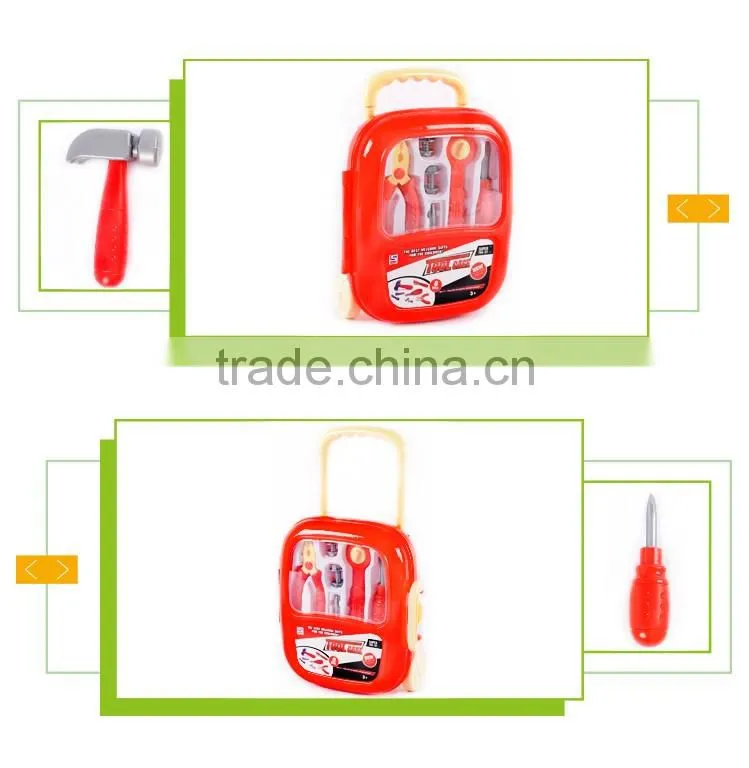 New design plastic kids play toy pink tool set