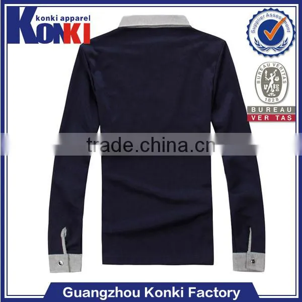 Best selling thin cotton men long sleeve formal polo shirt