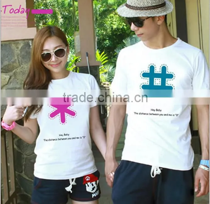 White/gray Color short sleeve o-neck cotton couple bulk wholesale unisex t-shirts