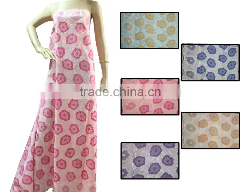 quality shinning polished cotton lace fabric in China SL0247