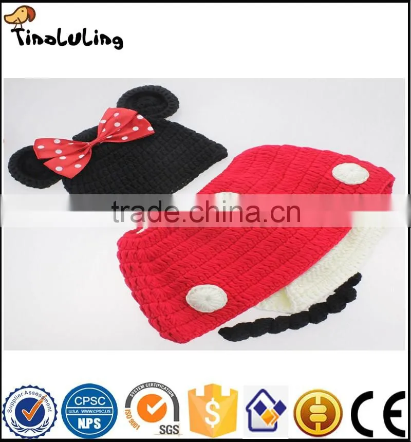 Tinaliuling Newborn Baby Costume Infant Knit Mouse Outfits Photo Props