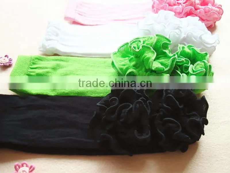 Plain cotton baby leg warmers with ruffle girls winter clothing ruffle leggings