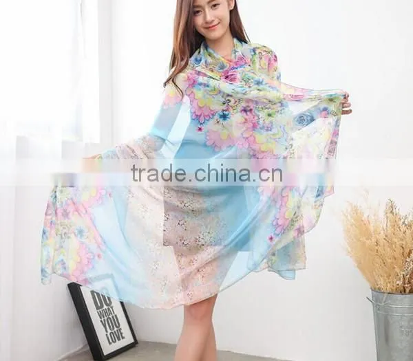 High grade many pattern and color choice 195*150cm long style for 4season silk shawl beautiful silk scarf