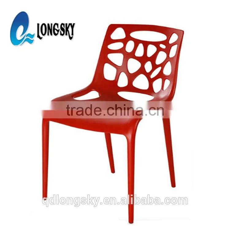 LS-4020A Hot sale modern designer outdoor stackable pp plastic dining chair price
