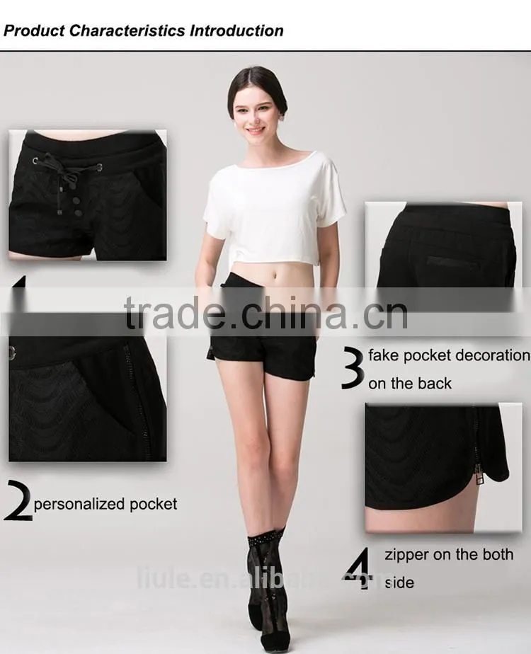 Fashionable cheap elastic waist tight hot short pants in China