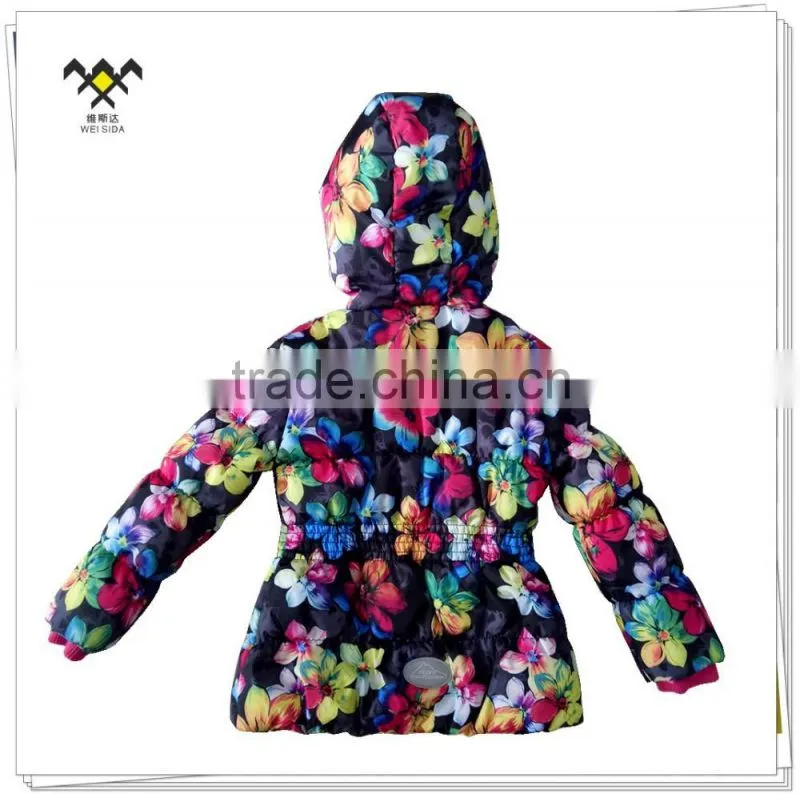 slim allover printed custom long jackets with girls