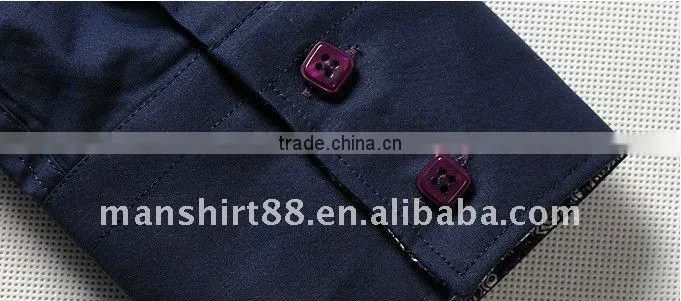 100% cotton contrast color slim fit fashion casual shirts for men