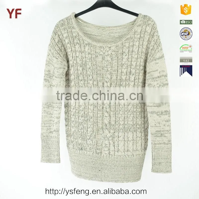 Boat Neck Knitting Pattern 2015 Men's Wool Sweater