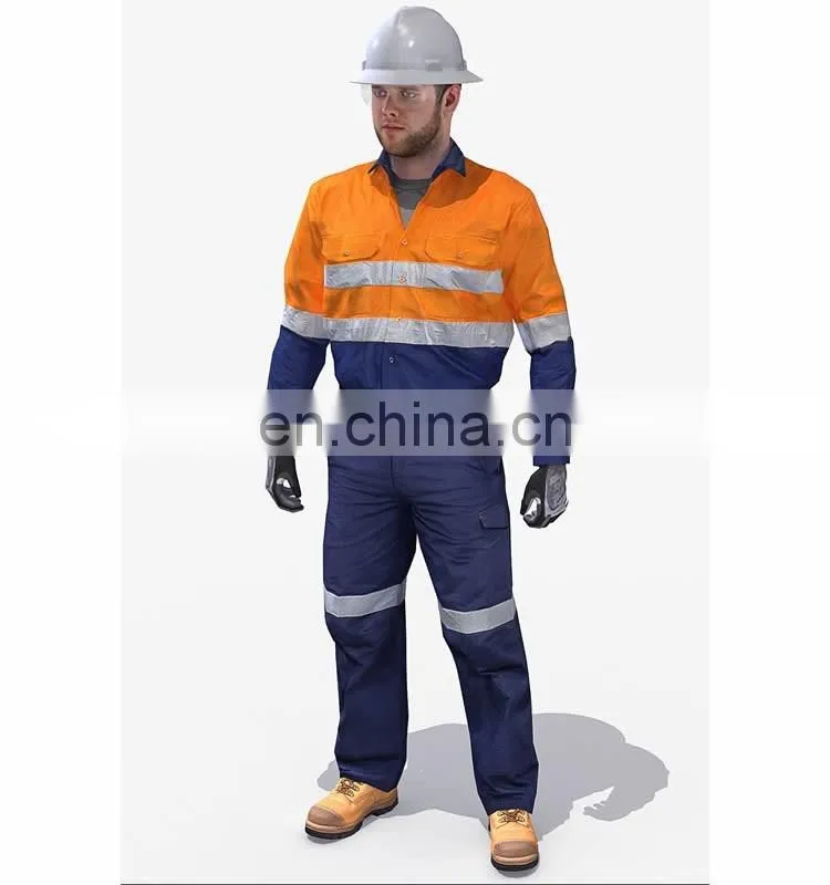 Factory price EN 11612 cotton Fire protection safety mining uniforms suit