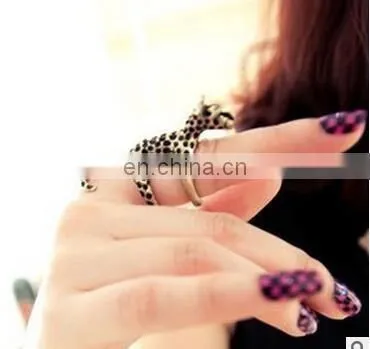 godbead Brand Jewelry Design Rose Gold Plated with Crystals Green Eye Leopard Finger Ring Top quality ring wholesales