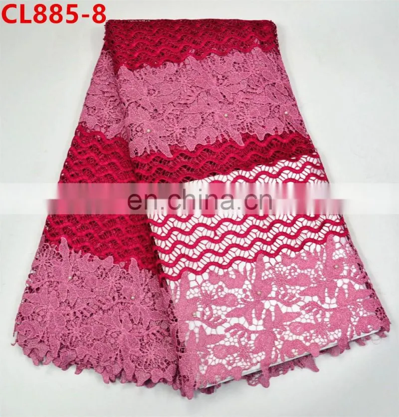 Heavy cotton lace fabrics African water soluble fabric beauty Guipure cord lace fabric Cotton/Nylon