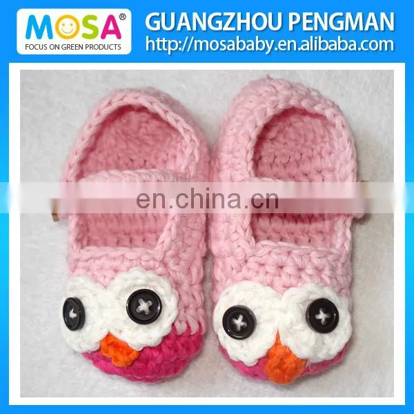 Crochet Baby Booties Sock Monkey Pink Beige Shoes ,Newborn Baby Slippers