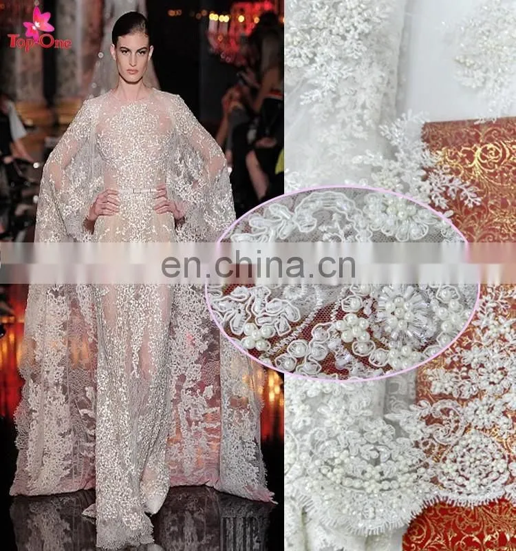 Newest fashion lace designs for party wedding dress African organza lace fabrics textile embroidery beige punjabi women fabrics