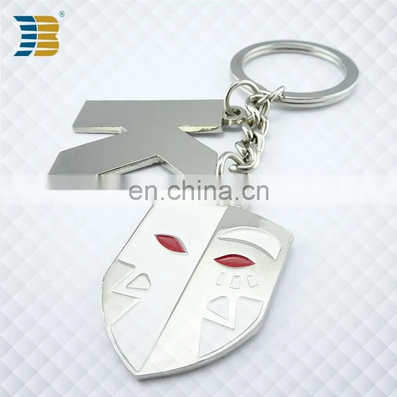 high quality custom metal keychain with letter and badge