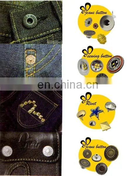 Design gold brass material metal studs for clothing