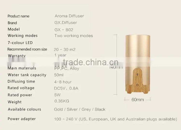 2016 waste oil burner Grey decoration car purifier Essential oils therapeutic grade scent air machine GX-B02