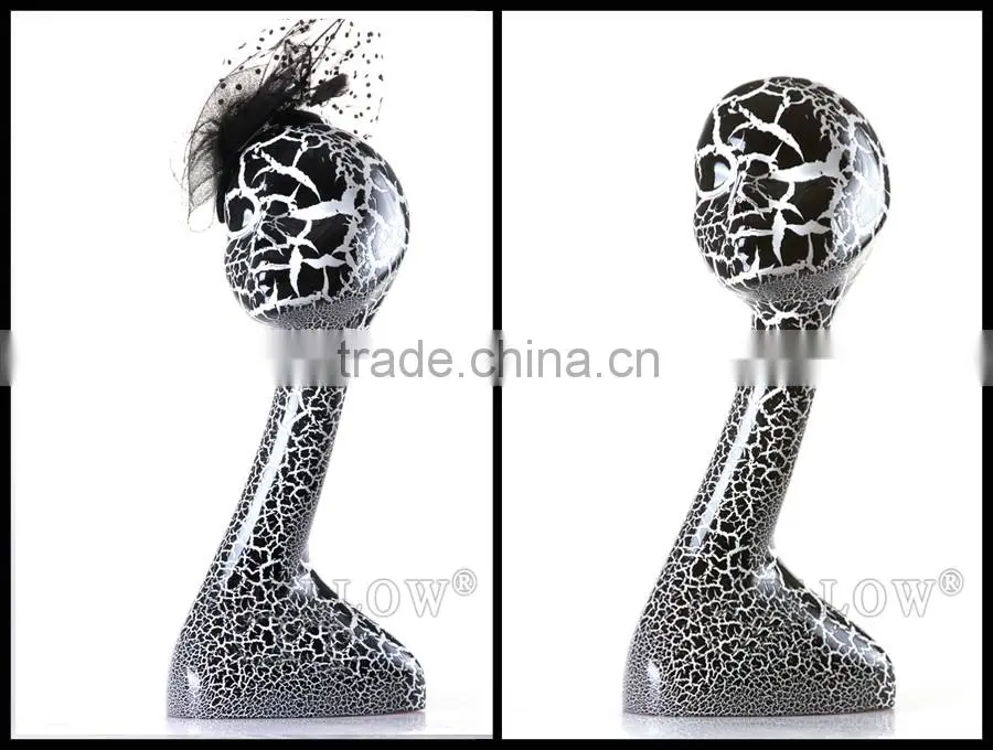 Leopard Print Fashion Egg Head Mannequin,Female plastic Cheap Head Manikin,Dispaly Jewelry/ hat /scarf/wig H1071